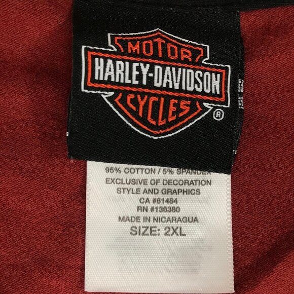 Vintage Y2K Red Harley Davidson Indie Grunge Short Sleeve Baggy T-Shirt / 2XL - Picture 6 of 7